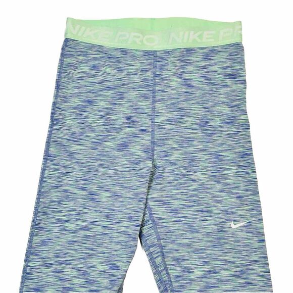 Nike Pro Space-Dyed Cropped Tights DA1012-500 Green Purple Glow Women Size Med - Picture 3 of 8